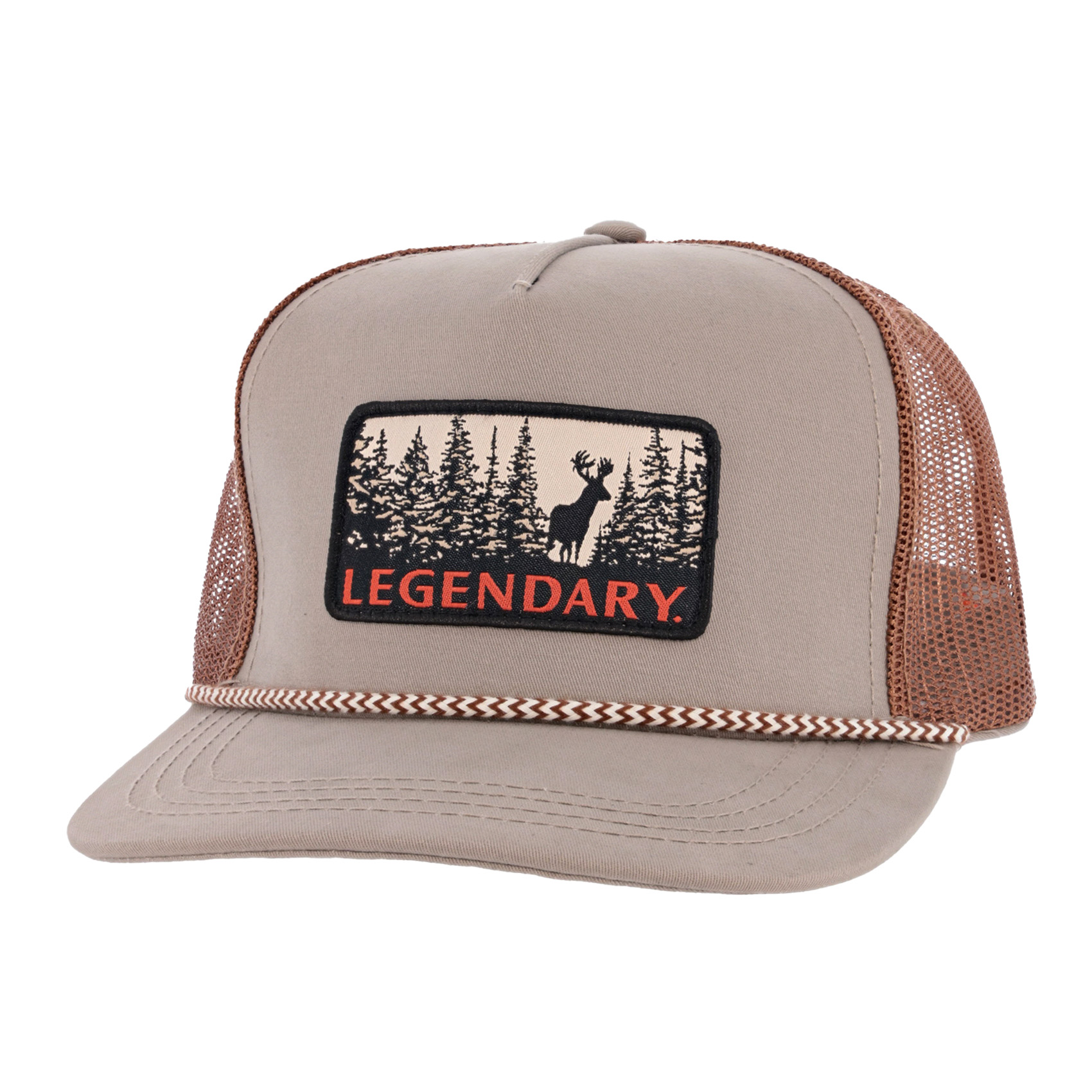 Legendary Whitetails Corded Trucker Hat Grey Cotton Twill/Polyester Mesh