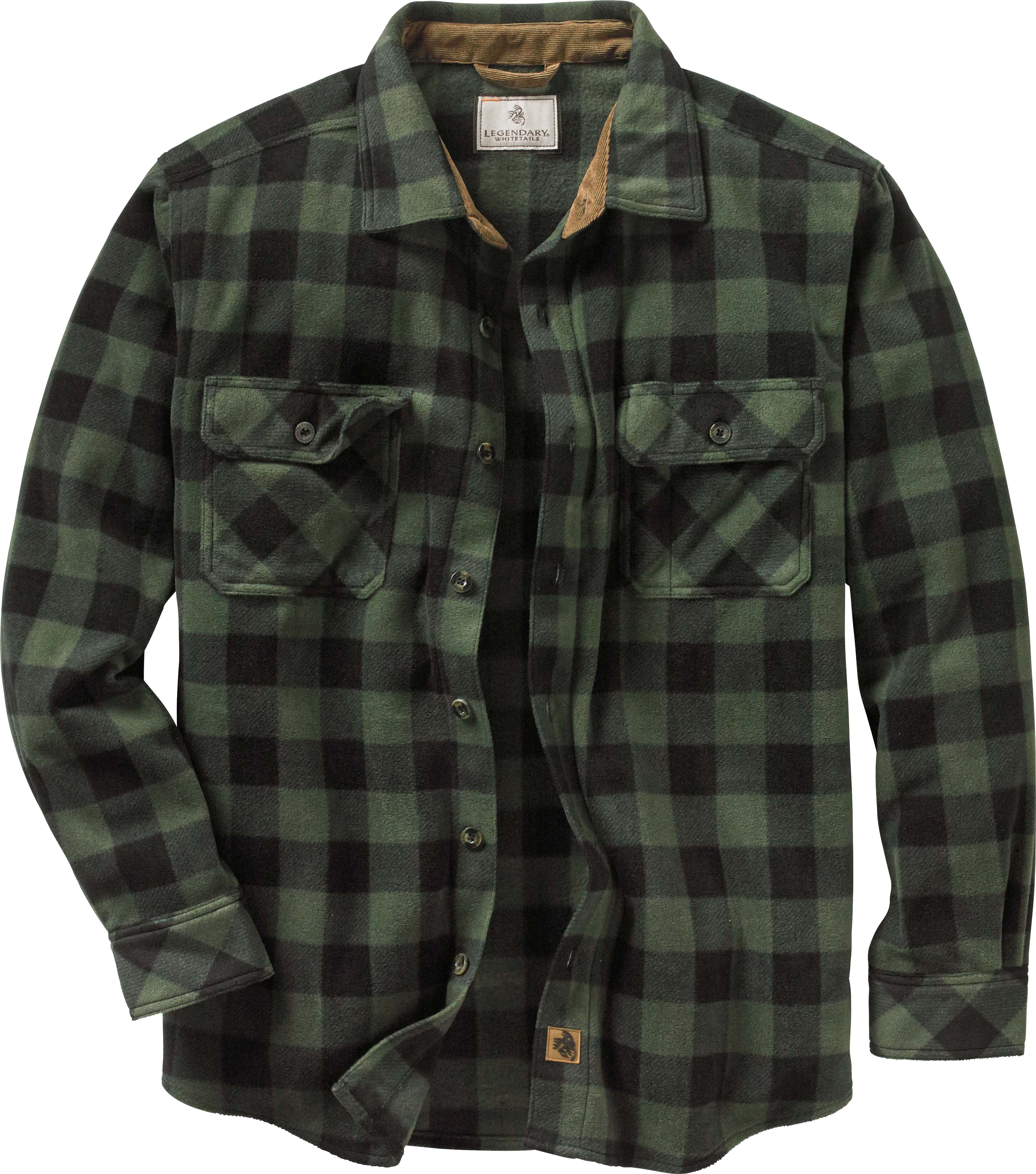 Legendary Whitetails Men's Navigator Fleece Button Up Shirt, Size: Medium, Green